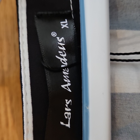 NWT Lars Amadeus Mens Stripe Short Sleeved White & Black Button Down Shirt XL - Picture 5 of 6